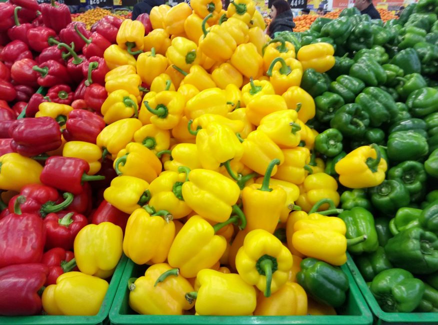 pimientos en cajas