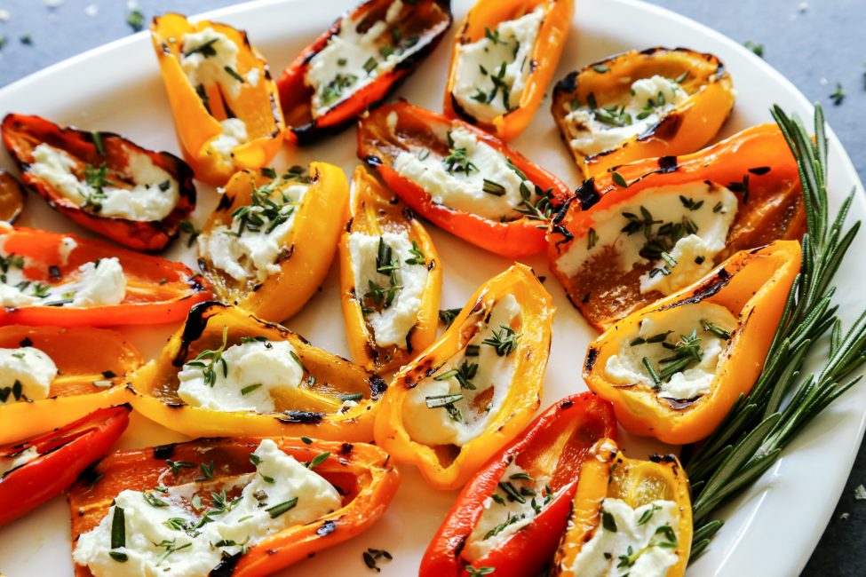 Pimientos al horno con queso