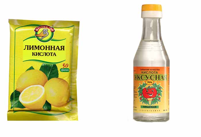vinäger och citronsyra
