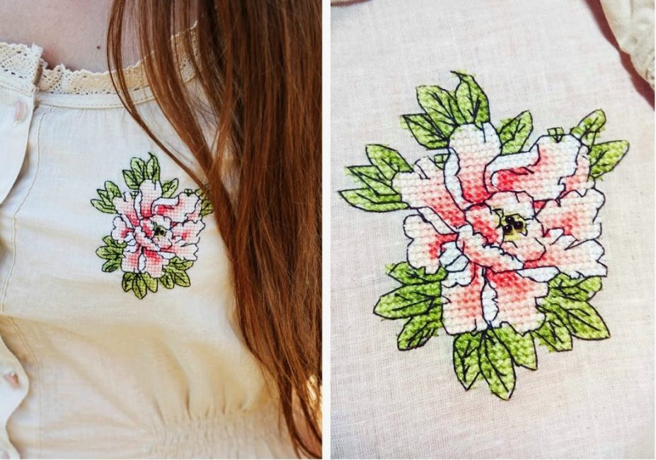 Broderi på en blus