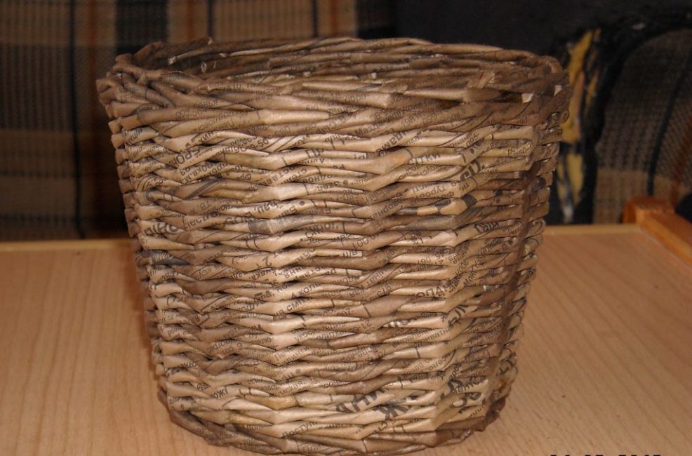 maceta de papel terminada