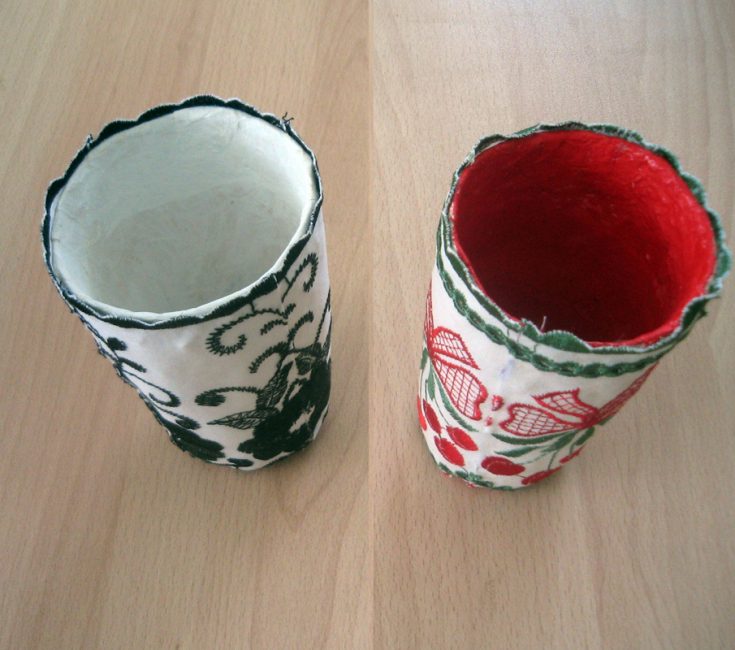 vasos de papel maché confeccionados