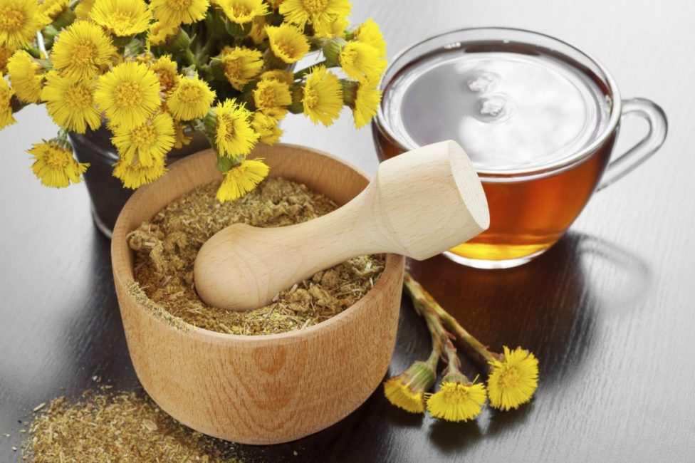 Té de hojas trituradas
