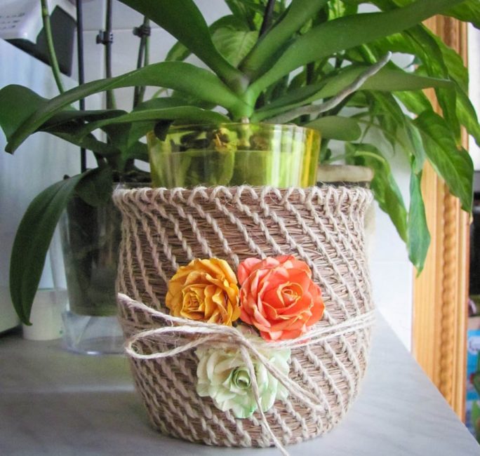 Decoración con hilo de yute