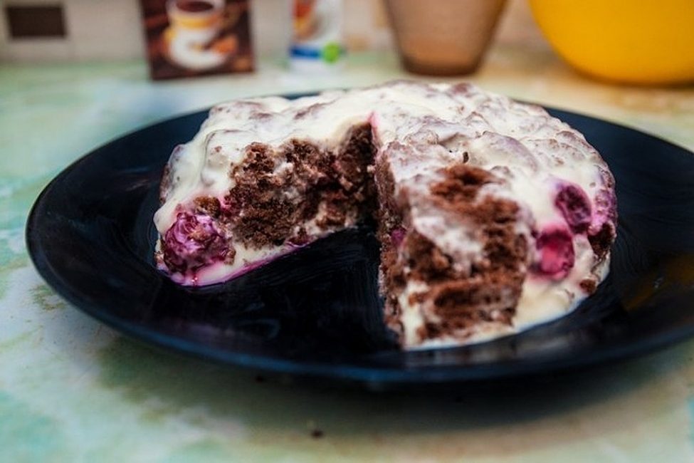 Pastel de cereza congelado