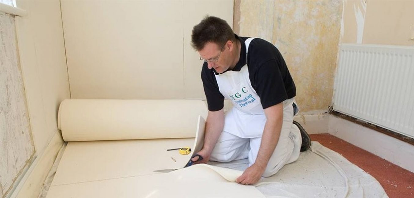 Installation av rullad ljudisolering