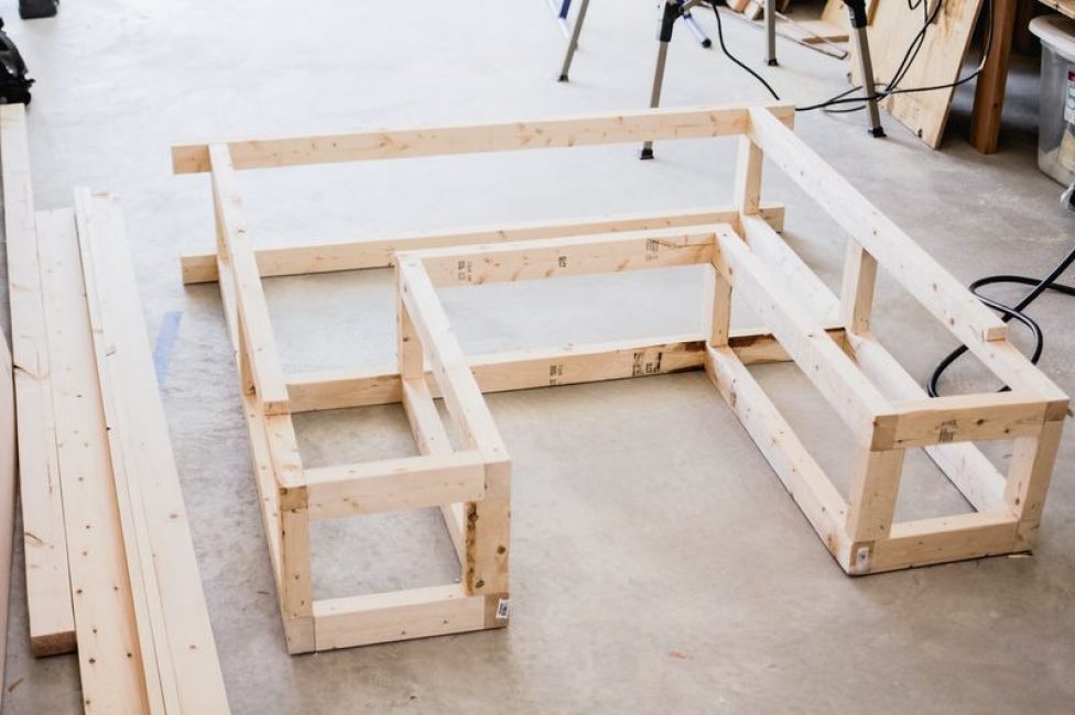 Estructura de listones de madera