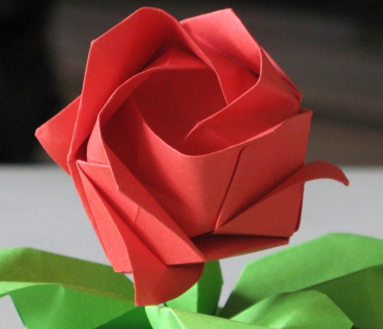 origami rózsa