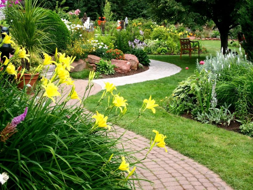 Caminos suaves en el jardín.