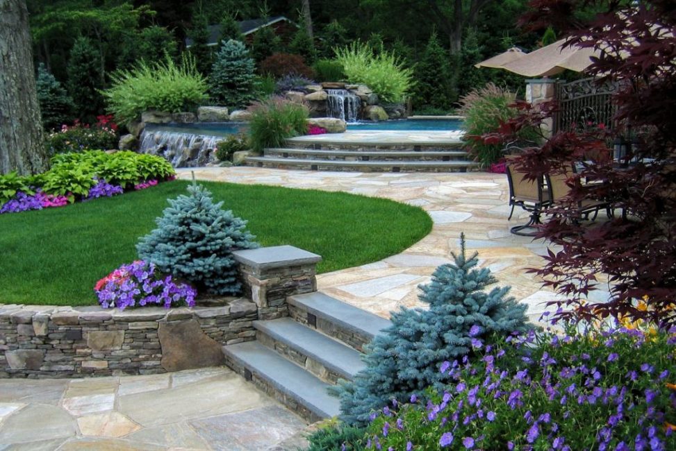 jardines en terrazas escalonadas