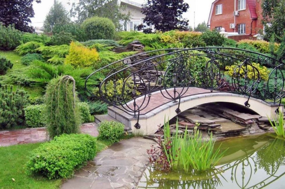Puente sobre un estanque o arroyo seco