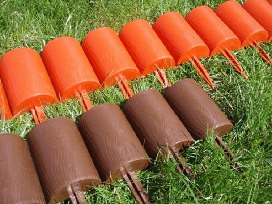 Elementos de vallas de plástico.