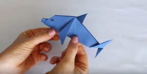 Delfiini? tee-se-itse-paperi: jatkamme kotiorigami-eläintarhan täydentämistä