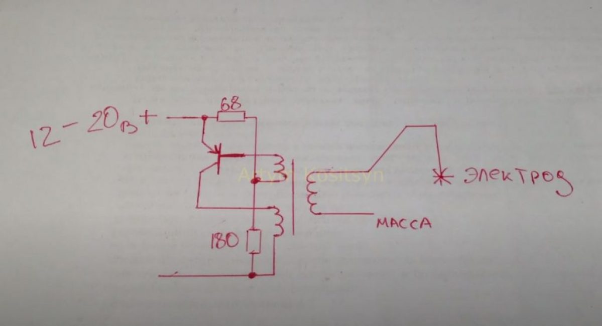 Bipolar transistör FP1016'da tek çevrimli blokaj jeneratörü şemasına göre kaynak yapacağız